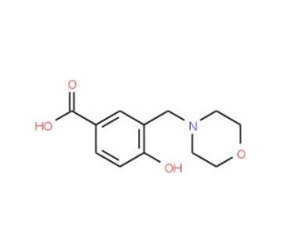 4-Hydroxy-3-(morpholin-4-ylmethyl)benzoic acid (CAS 143269-99-2) - chemical structure image