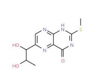 4-Hydroxy-6-(L-erythro-1,2-dihydroxypropyl)-2-methylthiopteridine - chemical structure image