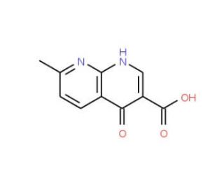 4-Hydroxy-7-methyl-1,8-naphthyridine-3-carboxylic acid (CAS 13250-97-0) - chemical structure image