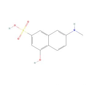 4-Hydroxy-7-methylamino-2-naphthalenesulfonic acid (CAS 22346-43-6) - chemical structure image