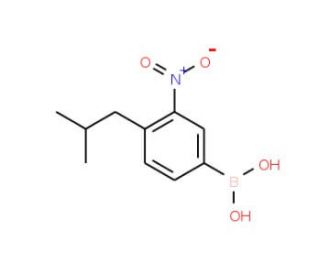 4-Isobutyl-3-nitrobenzeneboronic acid (CAS 850568-57-9) - chemical structure image