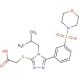 {4-Isobutyl-5-[3-(morpholine-4-sulfonyl)-phenyl]-4H-[1,2,4]triazol-3-ylsulfanyl}-acetic acid - chemical structure image