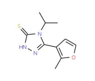 4-Isopropyl-5-(2-methyl-3-furyl)-4H-1,2,4-triazole-3-thiol - chemical structure image