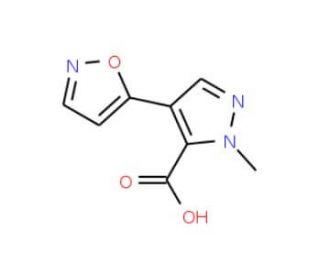 4-Isoxazol-5-yl-1-methyl-1H-pyrazole-5-carboxylic acid - chemical structure image