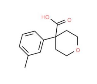 4-m-Tolyl-tetrahydro-pyran-4-carboxylic acid (CAS 889940-10-7) - chemical structure image