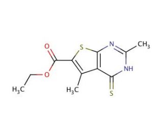 4-Mercapto-2,5-dimethyl-thieno[2,3-d]pyrimidine-6-carboxylic acid ethyl ester - chemical structure image