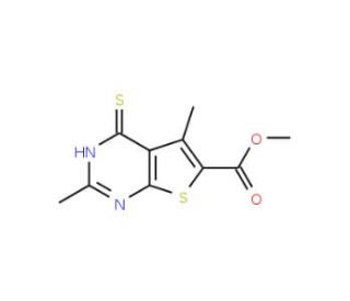 4-Mercapto-2,5-dimethyl-thieno[2,3-d]pyrimidine-6-carboxylic acid methyl ester - chemical structure image