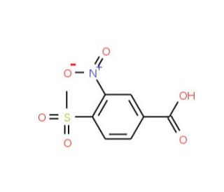 4-Methanesulfonyl-3-nitro-benzoic acid (CAS 81029-08-5) - chemical structure image