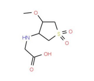 (4-Methoxy-1,1-dioxo-tetrahydro-1lambda*6*-thiophen-3-ylamino)acetic acid - chemical structure image