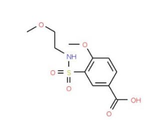 4-methoxy-3-{[(2-methoxyethyl)amino]sulfonyl}benzoic acid - chemical structure image