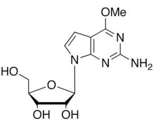 4-Methoxy-7-&beta;-D-ribofuranosyl-7H-pyrrolo[2,3-d]pyrimidin-2-amine (CAS 115479-42-0) - chemical structure image