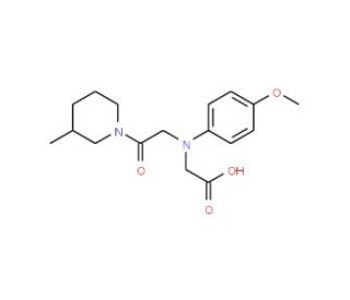 {(4-Methoxyphenyl)[2-(3-methylpiperidin-1-yl)-2-oxoethyl]amino}acetic acid - chemical structure image