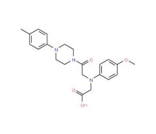 ((4-Methoxyphenyl){2-[4-(4-methylphenyl)piperazin-1-yl]-2-oxoethyl}amino)acetic acid - chemical structure image