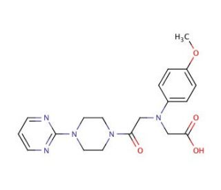{(4-Methoxyphenyl)[2-oxo-2-(4-pyrimidin-2-ylpiperazin-1-yl)ethyl]amino}acetic acid - chemical structure image