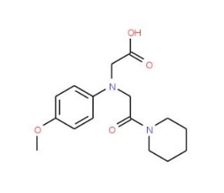 [(4-Methoxyphenyl)(2-oxo-2-piperidin-1-ylethyl)-amino]acetic acid - chemical structure image