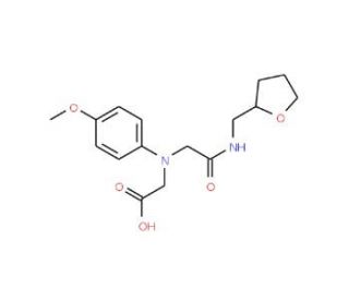 ((4-Methoxyphenyl){2-oxo-2-[(tetrahydrofuran-2-ylmethyl)amino]ethyl}amino)acetic acid - chemical structure image