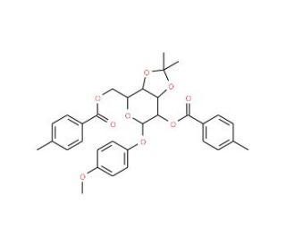 4-Methoxyphenyl 3,4-O-Isopropylidene-2,6-bis-O-(4-methylbenzoyl)-beta-D-galactopyranoside - chemical structure image