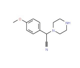 (4-methoxyphenyl)(piperazin-1-yl)acetonitrile - chemical structure image