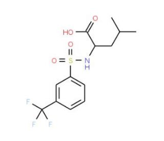 4-Methyl-2-({[3-(trifluoromethyl)phenyl]-sulfonyl}amino)pentanoic acid (CAS 251097-65-1) - chemical structure image