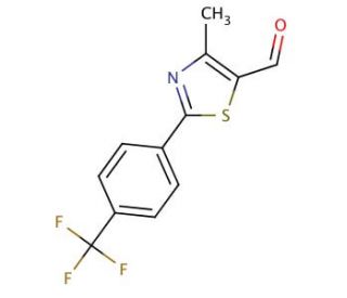4-Methyl-2-[4-(trifluoromethyl)phenyl]-1,3-thiazole-5-carbaldehyde (CAS 438577-61-8) - chemical structure image