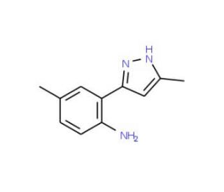 4-Methyl-2-(5-methyl-2H-pyrazol-3-yl)-phenylamine - chemical structure image