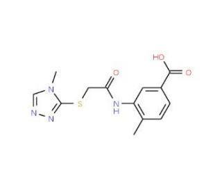 4-methyl-3-({[(4-methyl-4H-1,2,4-triazol-3-yl)thio]acetyl}amino)benzoic acid - chemical structure image