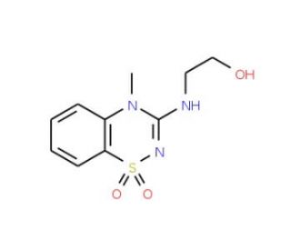 4-Methyl-3-(2-hydroxyethylamino)-4H-1,2,4-benzothiadiazin-1,1-dioxide (CAS 109902-09-2) - chemical structure image