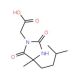 [4-methyl-4-(3-methylbutyl)-2,5-dioxoimidazolidin-1-yl]acetic acid - chemical structure image