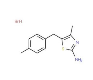 4-methyl-5-[(4-methylphenyl)methyl]-1,3-thiazol-2-amine hydrobromide - chemical structure image