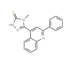 4-Methyl-5-(2-phenylquinolin-4-yl)-4H-1,2,4-triazole-3-thiol - chemical structure image