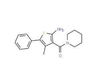 4-methyl-5-phenyl-3-(piperidin-1-ylcarbonyl)thien-2-ylamine - chemical structure image