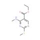 4-(Methylamino)-2-(methylthio)pyrimidine-5-carboxylic Acid Ethyl Ester (CAS 76360-82-2) - chemical structure image