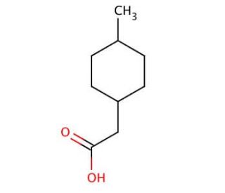4-Methylcyclohexaneacetic acid, mixture of cis and trans (CAS 6603-71-0) - chemical structure image