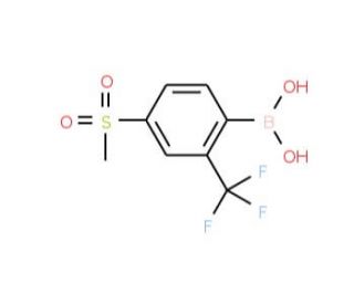 4-(Methylsulfonyl)-2-(trifluoromethyl)phenylboronic acid (CAS 1072946-16-7) - chemical structure image