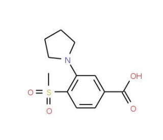 4-Methylsulfonyl-3-(pyrrolidin-1-yl)benzoic acid (CAS 1000018-48-3) - chemical structure image