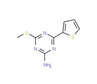 4-(Methylthio)-6-(2-thienyl)-1,3,5-triazin-2-amine (CAS 175204-61-2) - chemical structure image