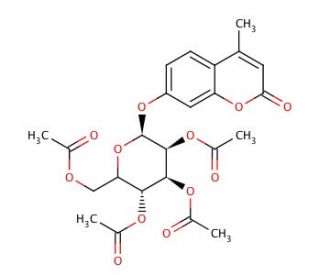 4-Methylumbelliferyl 2,3,4,6-Tetra-O-acetyl-&beta;-D-glucopyranoside (CAS 67909-25-5) - chemical structure image