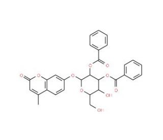 4-Methylumbelliferyl 2,3-Di-O-benzoyl-&beta;-D-galactopyranoside - chemical structure image