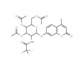 4-Methylumbelliferyl 2-Trifluoroacetyl-3,4,6-O-triacetyl-2-deoxy-&beta;-D-glucopyranoside (CAS 137686-93-2) - chemical structure i