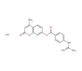 4-Methylumbelliferyl 4-guanidinobenzoate Hydrochloride (CAS 34197-46-1) - chemical structure image