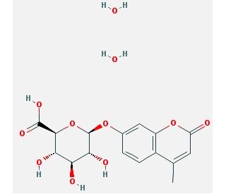 4-Methylumbelliferyl &beta;-D-glucuronide dihydrate (CAS 6160-80-1 (anhydrous)) - chemical structure image