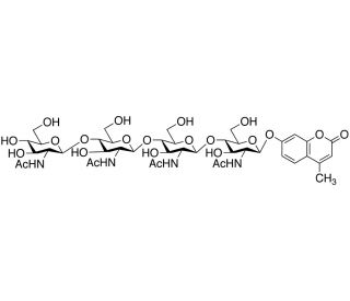 4-Methylumbelliferyl &beta;-D-N,N&prime;,N&prime;&prime;,N&prime;&prime;&prime;-Tetraacetylchitotetraoside (CAS 53643-14-4) - chemical structure image