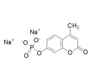 4-Methylumbelliferyl phosphate, disodium salt trihydrate (CAS 22919-26-2) - chemical structure image