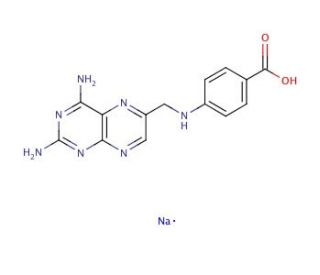 4-(N-[2,4-Diamino-6-pteridinylmethyl]amino)benzoic acid sodium salt (CAS 100929-45-1) - chemical structure image