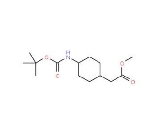 4-N-BOC-cyclohexyacetic acid methyl ester (CAS 215789-45-0) - chemical structure image