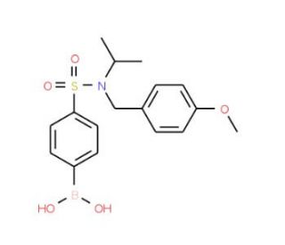4-[N-Isopropyl-N-(4-methoxybenzyl)sulphamoyl]benzeneboronic acid (CAS 913835-96-8) - chemical structure image