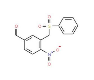 4-Nitro-3-[(phenylsulfonyl)methyl]-benzenecarbaldehyde - chemical structure image