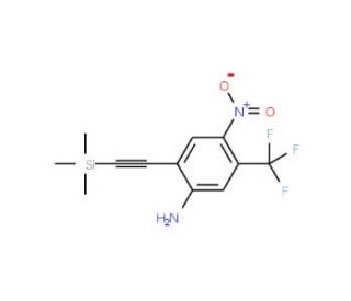 4-Nitro-5-(trifluoromethyl)-2-[2-(trimethylsilyl)ethynyl]phenylamine - chemical structure image