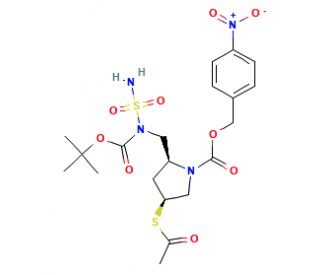4-Nitrobenzyl (2S,4S)-4-acetylthio-2-[[N-sulfamoyl-N-(tert-butoxycarbonyl)amino]methyl]pyrrolidine-1-carboxylate (CAS 491878-