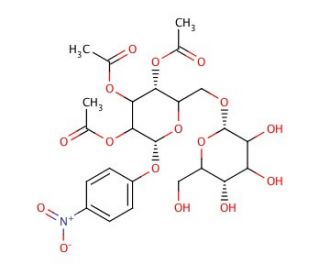 4-Nitrophenyl 2,3,4-Tri-O-acetyl-6-O-&alpha;-D-glucopyranosyl-&alpha;-D-glucopyranoside - chemical structure image